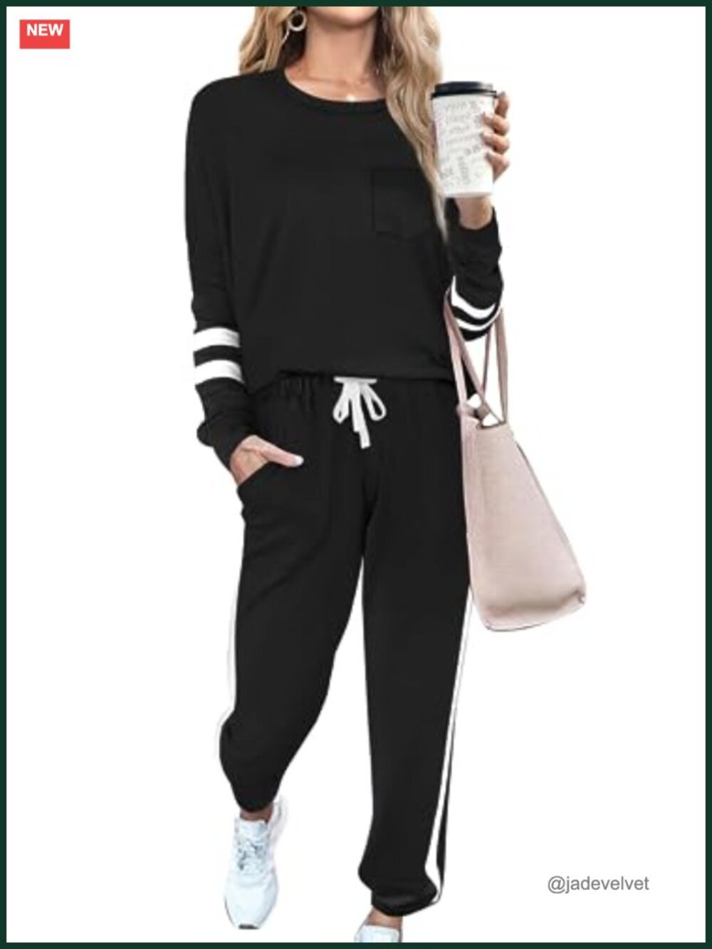 2 Piece Lounge Set Sweatsuit Fall Outfit Long Sleeve with Pockets